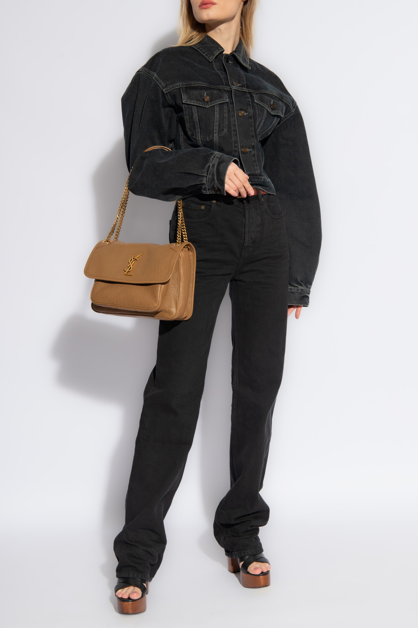 【Saint Laurent】 DENIM STRAIGHT-LEG JEANS 771399Y16PF 1290 Black Jeans with straight legs Saint Laurent - Vitkac AS